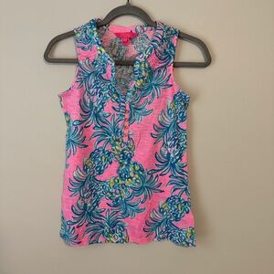 Lilly Pulitzer Essie Sleeveless Top Pelican Pink Beat The Heat Size XXS